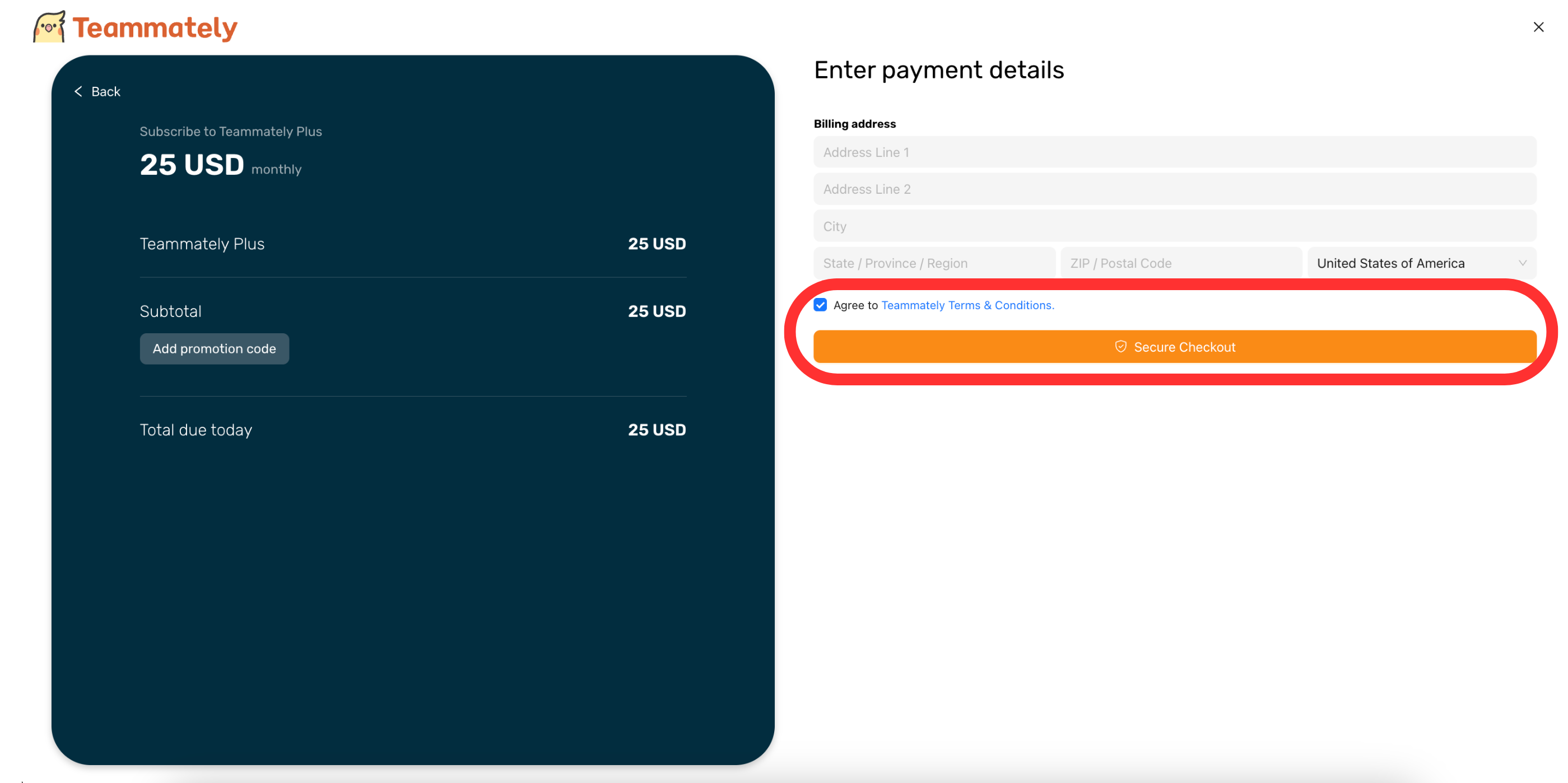 Promotion Code Entry