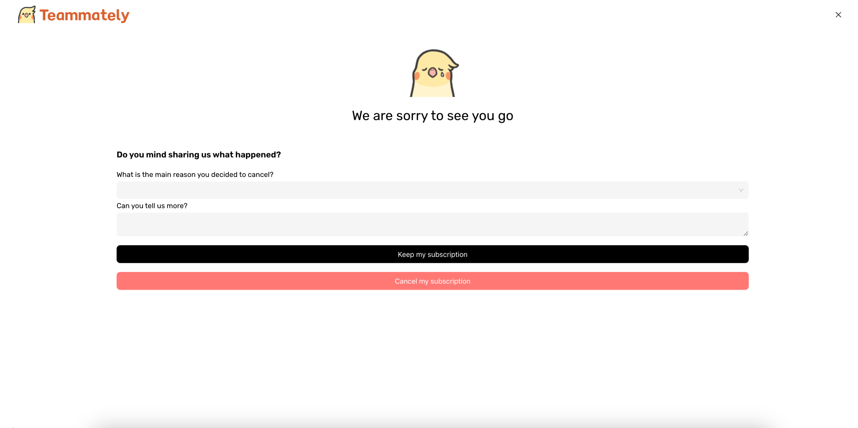 Confirming Cancellation